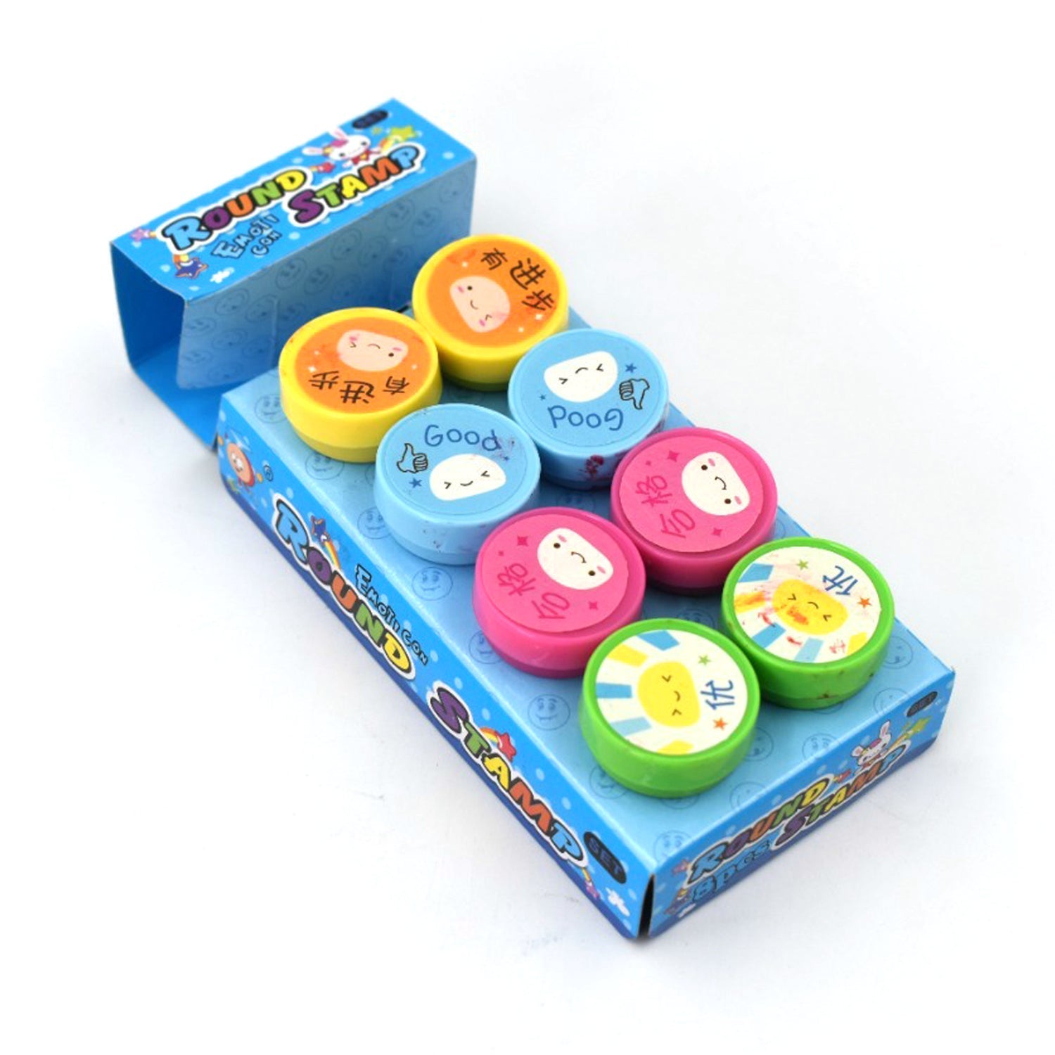 4803 Emoticon Stamps 8 Pieces In Round Shape Stamp For Kids Theme Stamps  For School Craft & Prefect Gift For Teachers, Parents And Students  (multicolor) at Rs 165.00