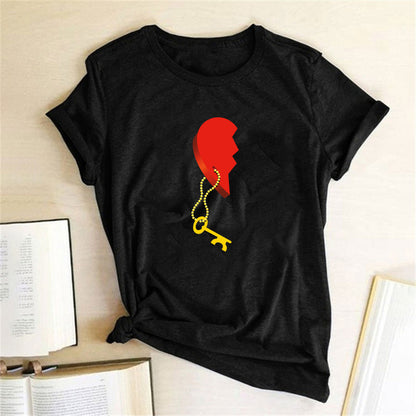 Loose Couple Printed Men's And Women's T-shirts