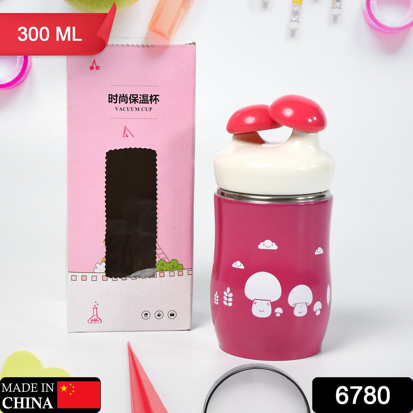6780 Stainless Steel Hot and Cold Cup Water Bottle Vacuum Cup Bottle 300ml For Children School Use & Home Use 