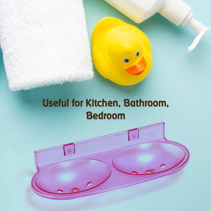 7646  round Shape Clear Soap Dish Holder for Bathroom and Kitchen 