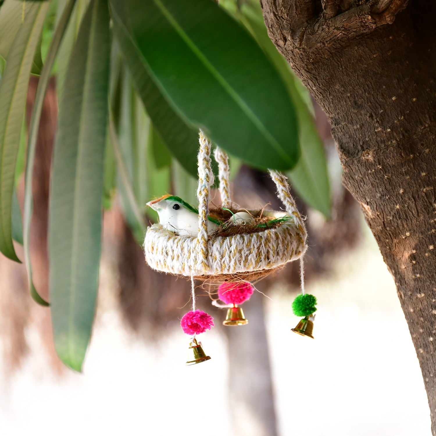 1731 Artificial Jute Hanging Birds Nest Jhumar Chidiyan Ka Ghosla 