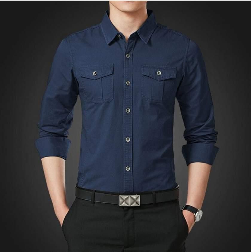 Cotton Blend Solid Full Sleeves Shirt