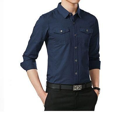 Cotton Blend Solid Full Sleeves Shirt